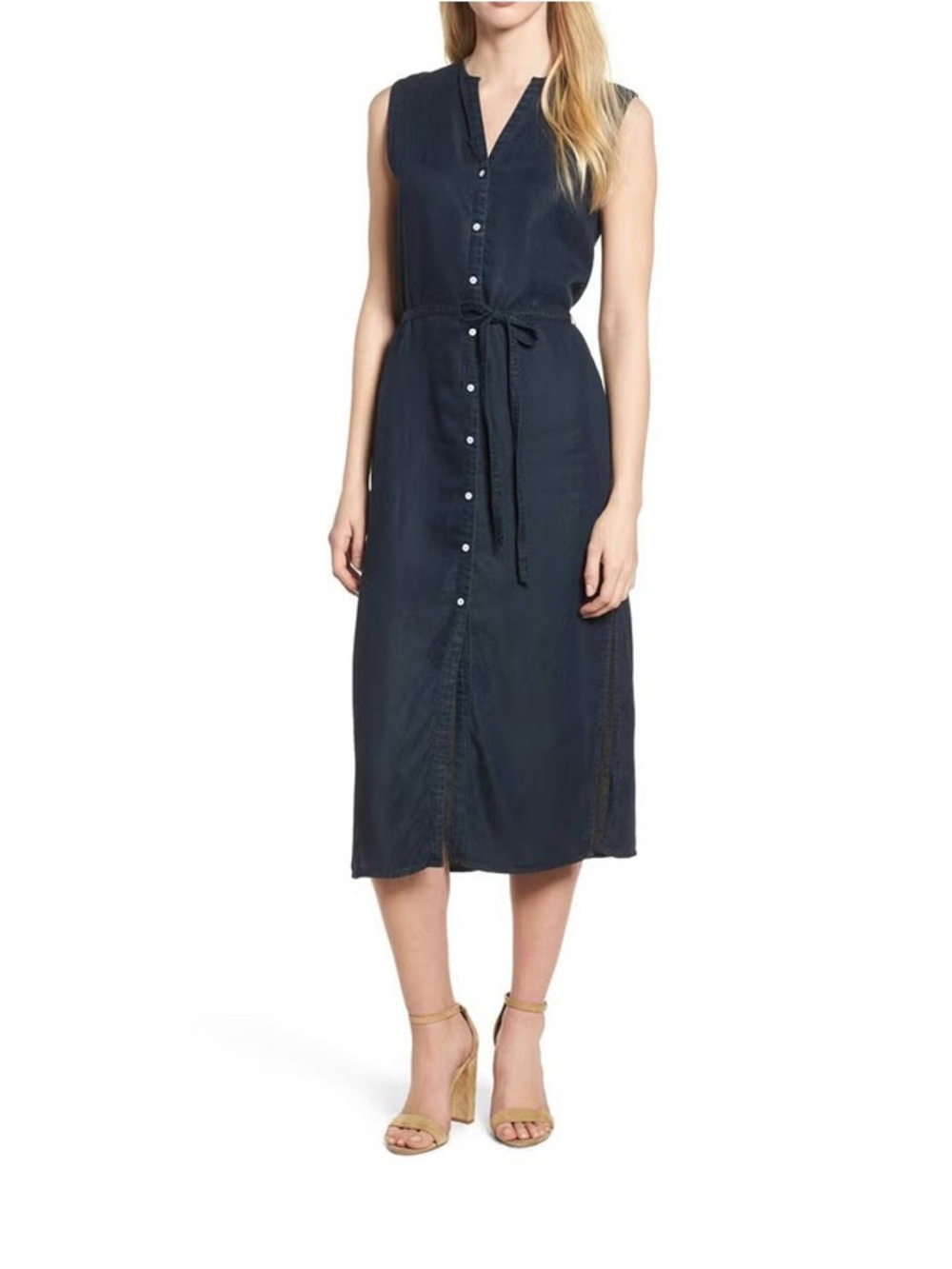 DL1961 Lispenard Sleeveless Chambray Shirtdress